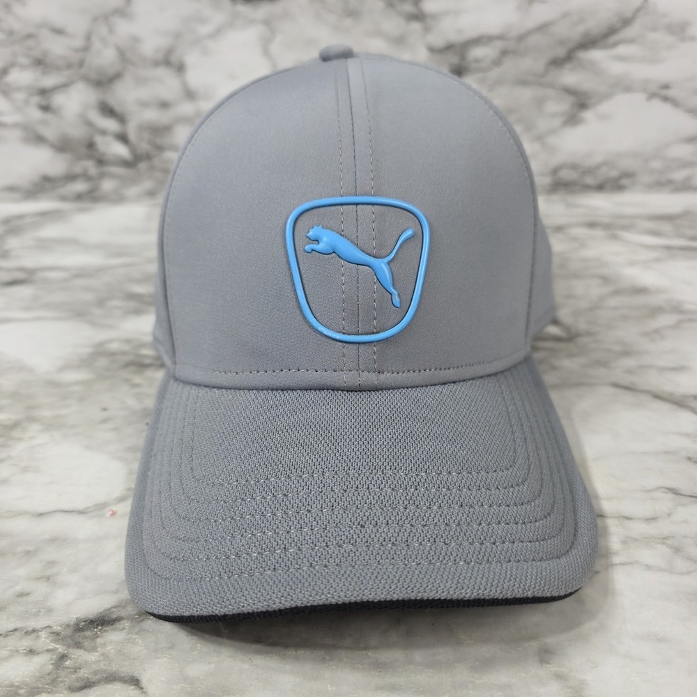 Puma Dry Cell Golf Hat Adjustable Gray Blue